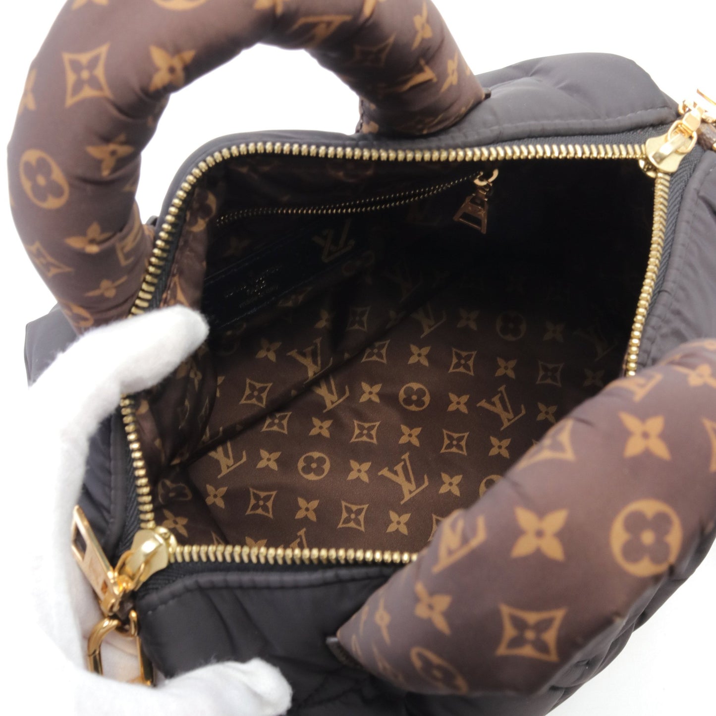 スピーディ バンドリエール25 LVピロー ノワール ハンドバッグ ナイロン PVC ブラック ブラウン 2WAY ルイヴィトン バッグ LOUIS VUITTON