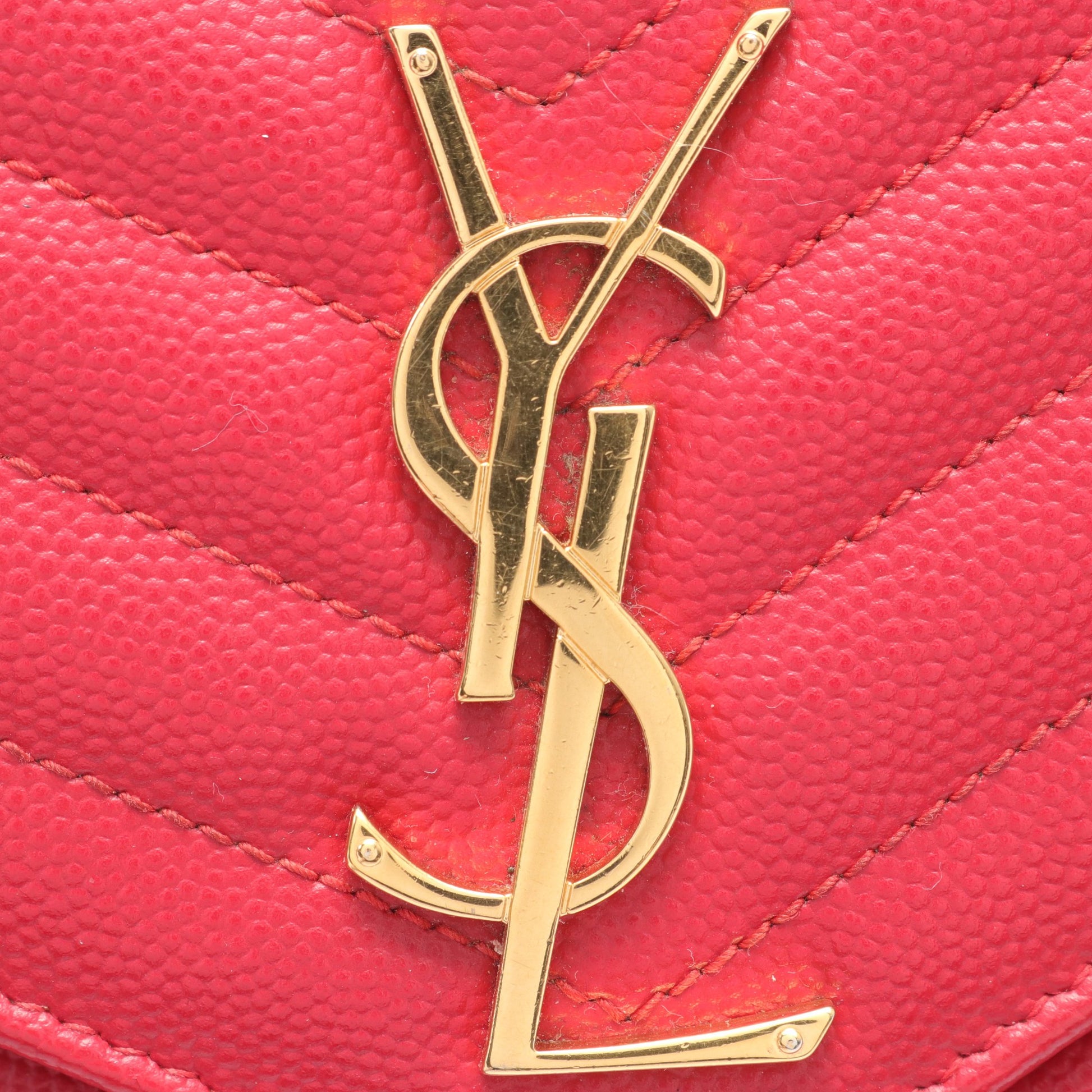 モノグラム サンローラン チェーンウォレット レザー レッド イヴサンローラン バッグ YVES SAINT LAURENT