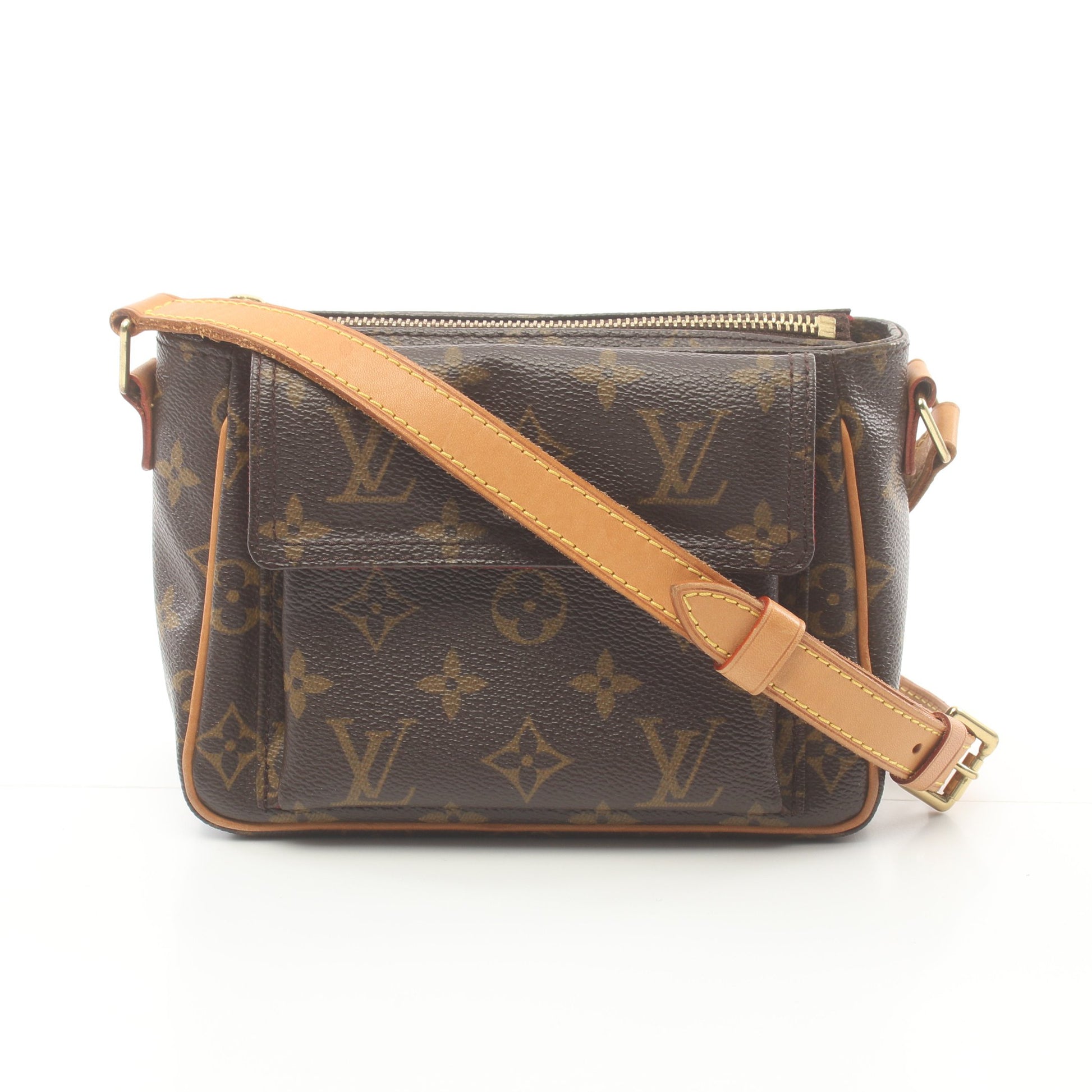 ヴィバシテPM モノグラム ショルダーバッグ PVC レザー ブラウン ルイヴィトン バッグ LOUIS VUITTON