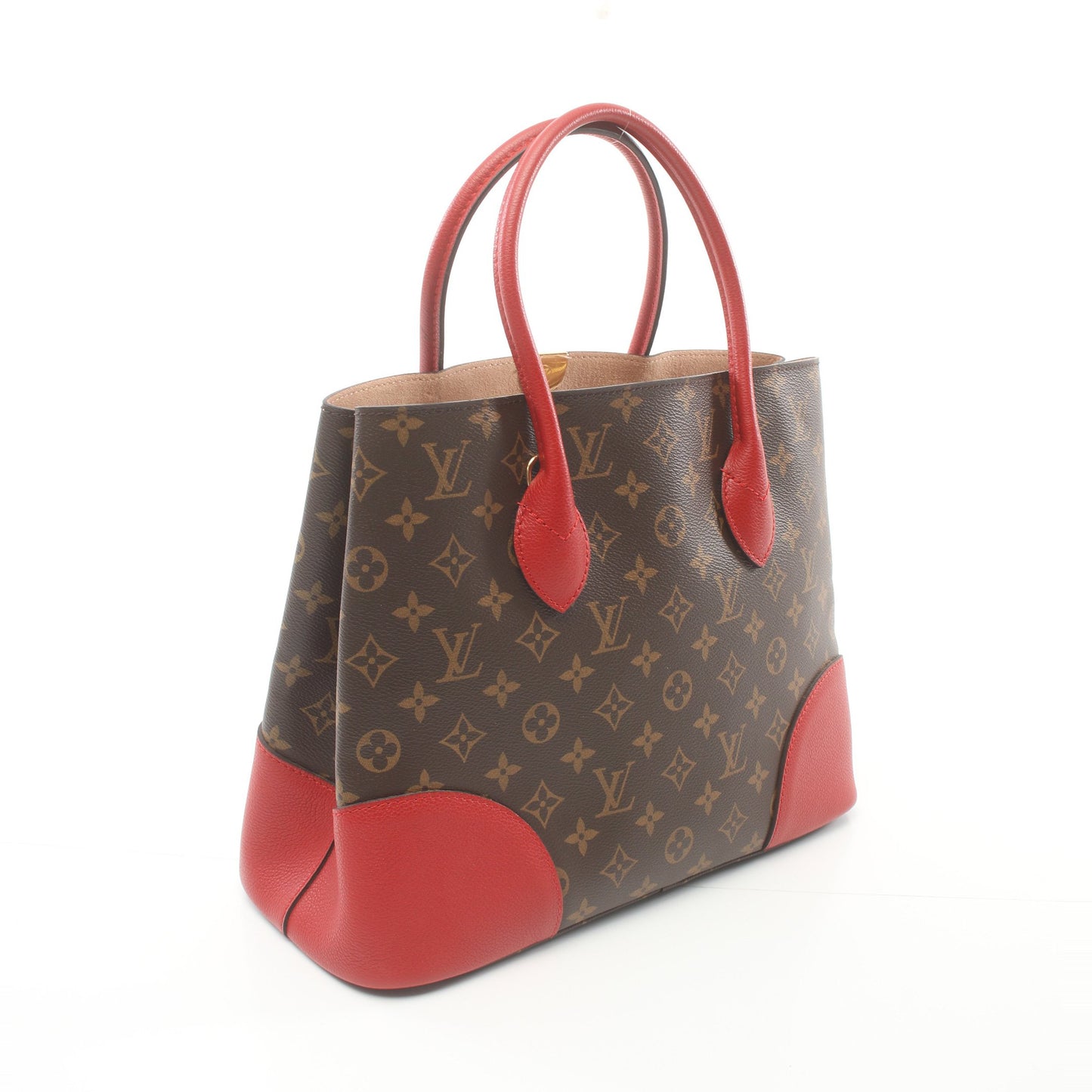 フランドリン モノグラム スリーズ ハンドバッグ トートバッグ PVC レザー ブラウン レッド 2WAY ルイヴィトン バッグ LOUIS VUITTON