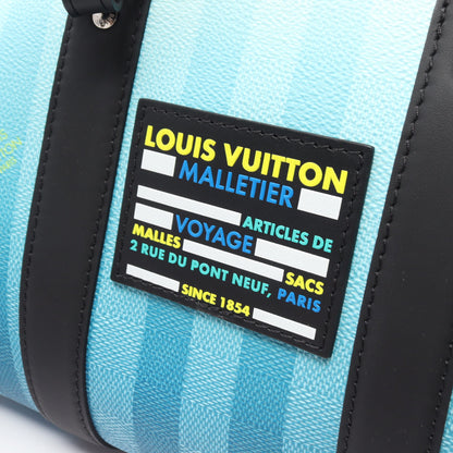 シティ キーポル ダミエストライプ ブルーヴェール ショルダーバッグ PVC レザー ライトブルー マルチカラー ルイヴィトン バッグ LOUIS VUITTON