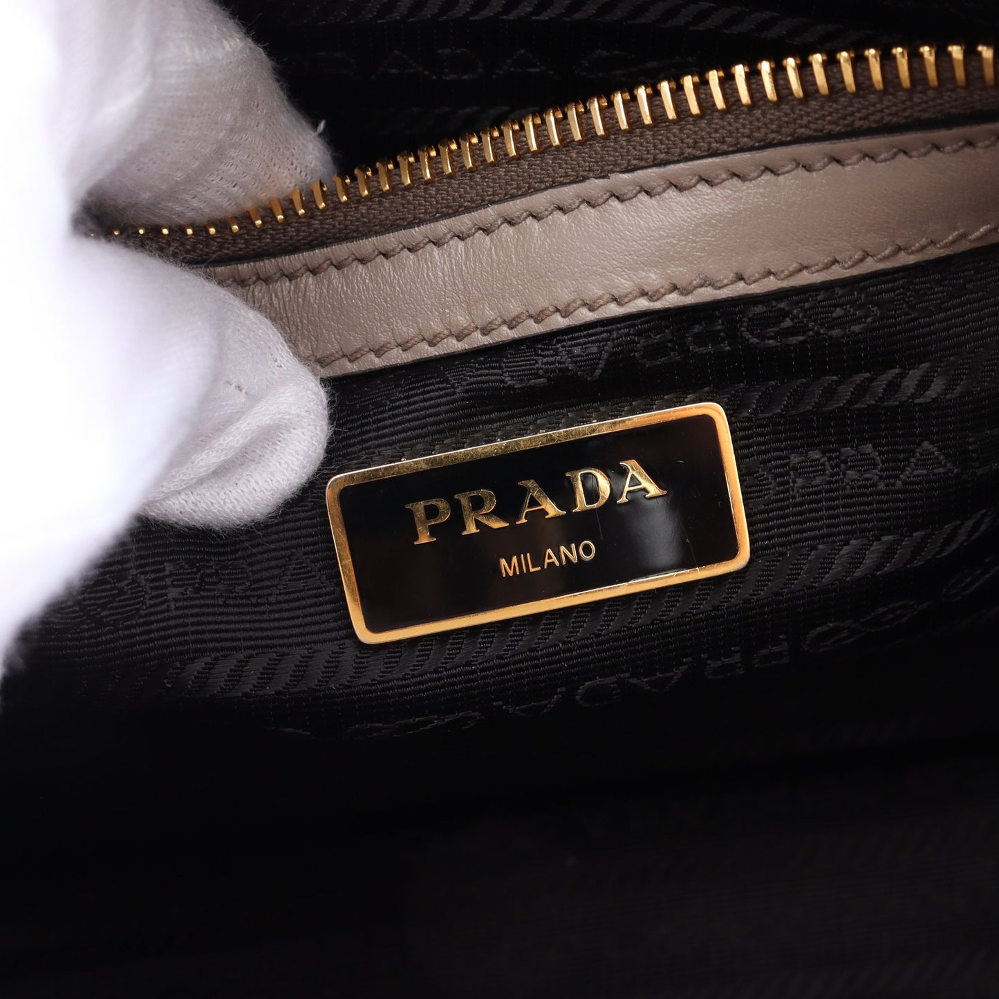 SAFFIANO + SOFT C ハンドバッグ サフィアーノレザー グレー 2WAY プラダ バッグ PRADA