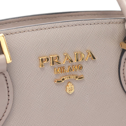 SAFFIANO + SOFT C ハンドバッグ サフィアーノレザー グレー 2WAY プラダ バッグ PRADA