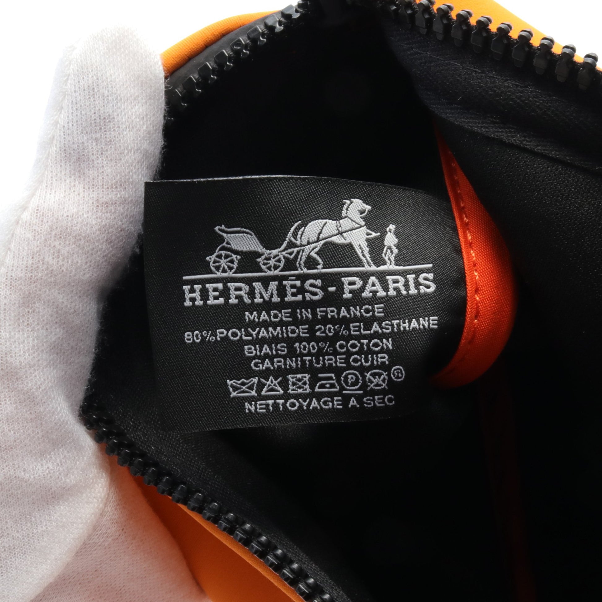 ネオバンPM タラサ ポーチ ネオプレン オレンジ ブラック金具 エルメス 財布・小物 HERMES