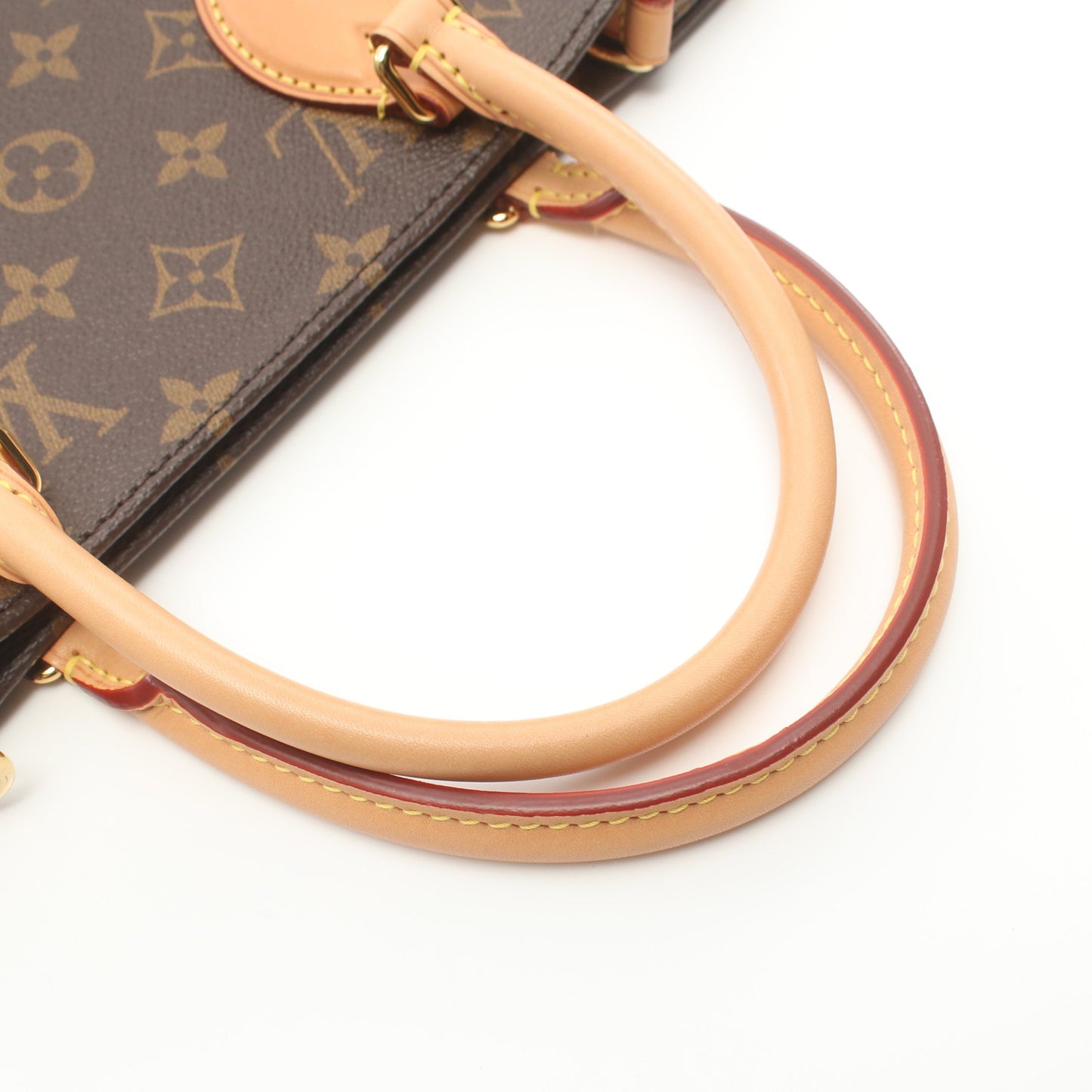 サックプラPM モノグラム ハンドバッグ トートバッグ PVC レザー ブラウン 2WAY ルイヴィトン バッグ LOUIS VUITTON