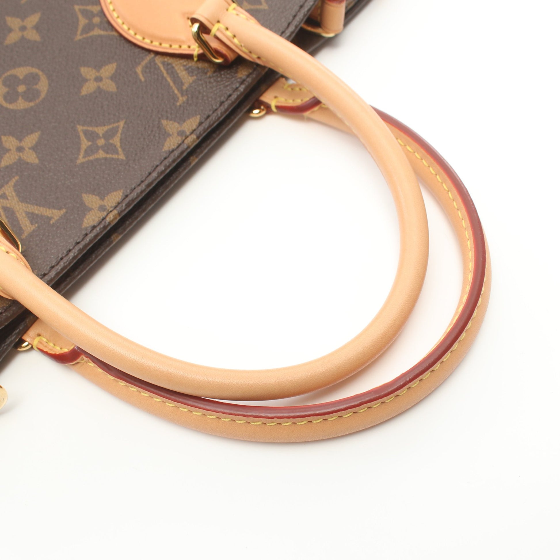 サックプラPM モノグラム ハンドバッグ トートバッグ PVC レザー ブラウン 2WAY ルイヴィトン バッグ LOUIS VUITTON