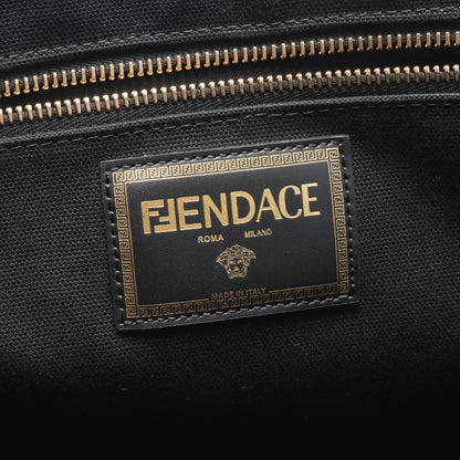 FENDI × VERSACE FENDACE フェンダーチェ ハンドバッグ トートバッグ キャンバス ブラック 2WAY フェンディ バッグ FENDI