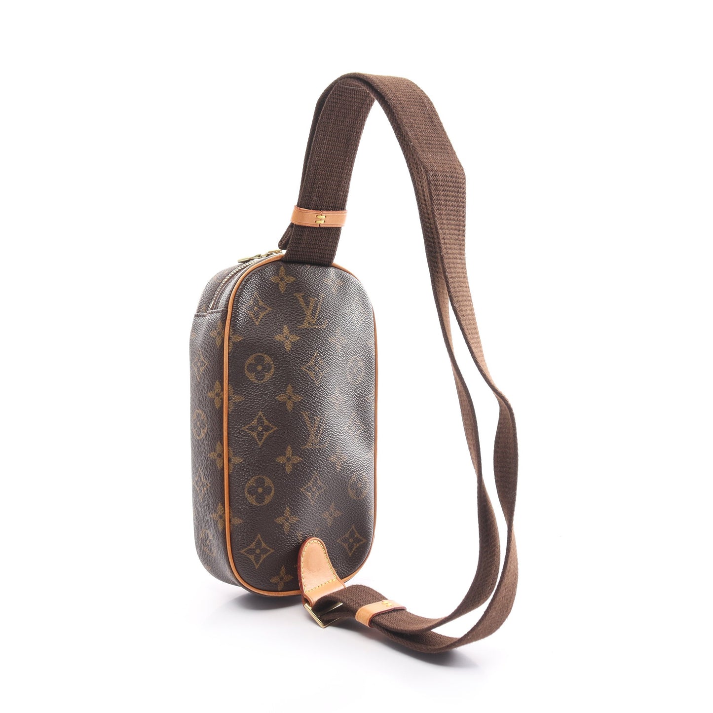 ポシェットガンジュ モノグラム ボディバッグ PVC レザー ブラウン ルイヴィトン バッグ LOUIS VUITTON