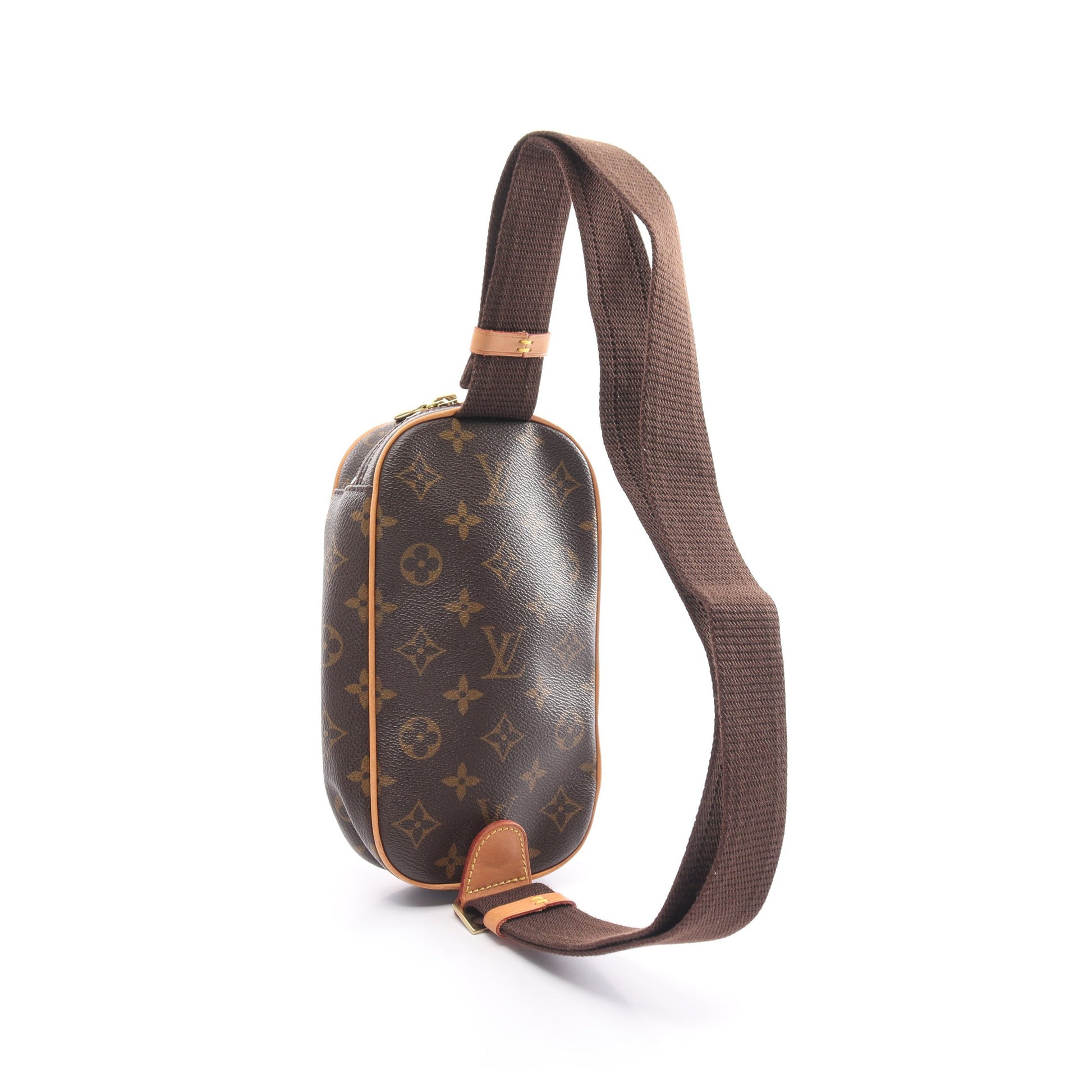 ポシェットガンジュ モノグラム ボディバッグ PVC レザー ブラウン ルイヴィトン バッグ LOUIS VUITTON