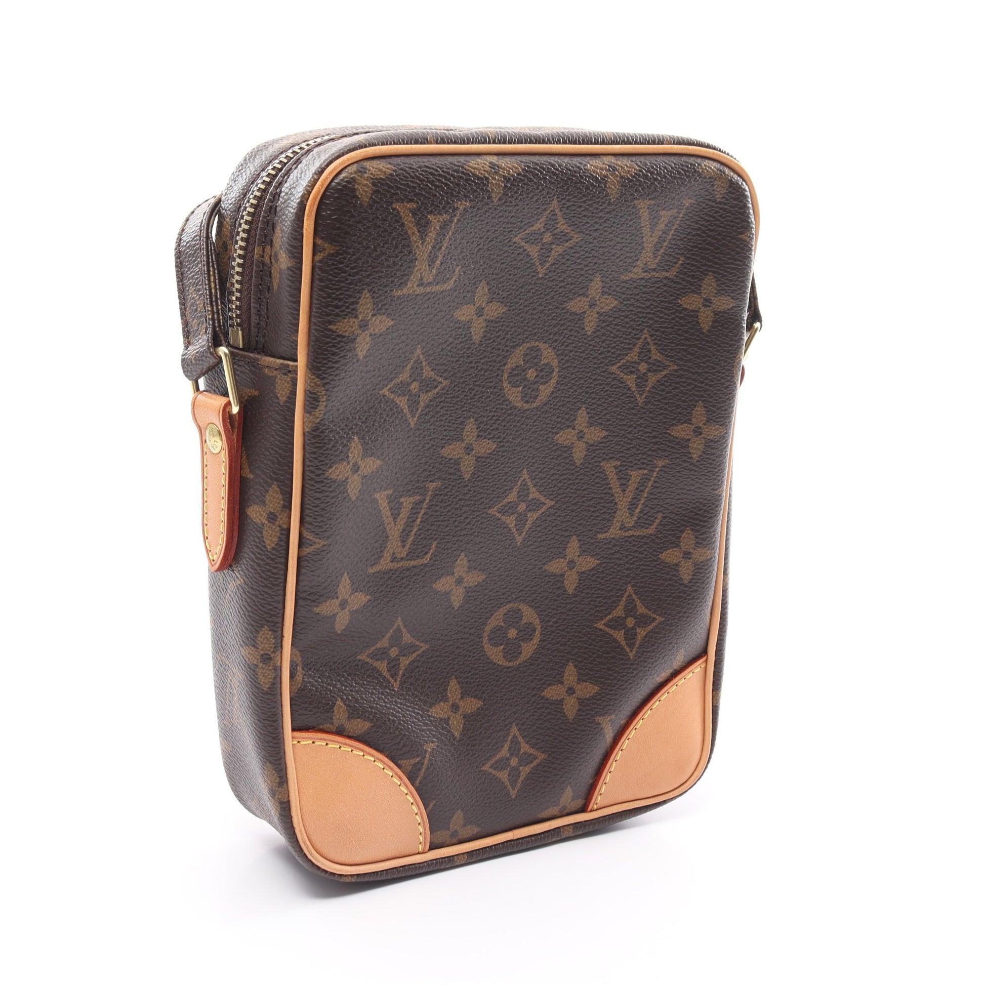 ダヌーブ モノグラム ショルダーバッグ PVC レザー ブラウン ルイヴィトン バッグ LOUIS VUITTON