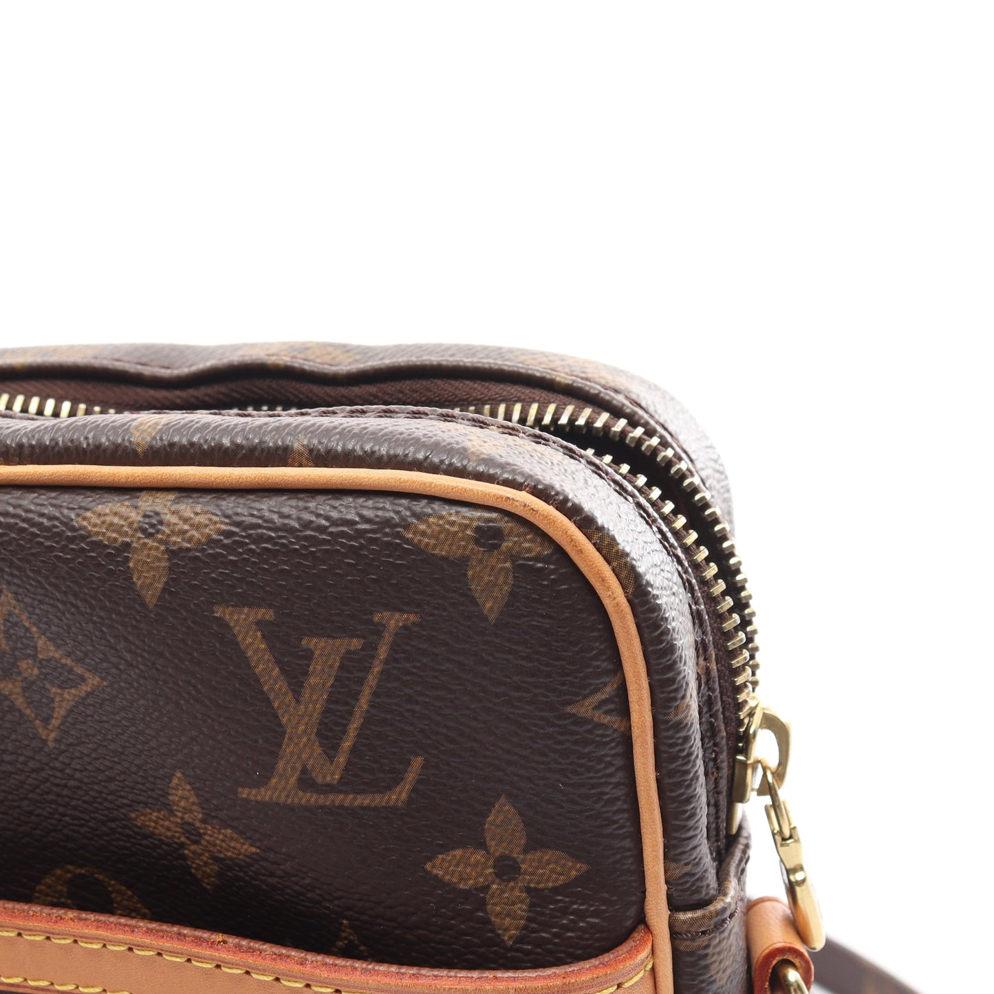 ダヌーブ モノグラム ショルダーバッグ PVC レザー ブラウン ルイヴィトン バッグ LOUIS VUITTON