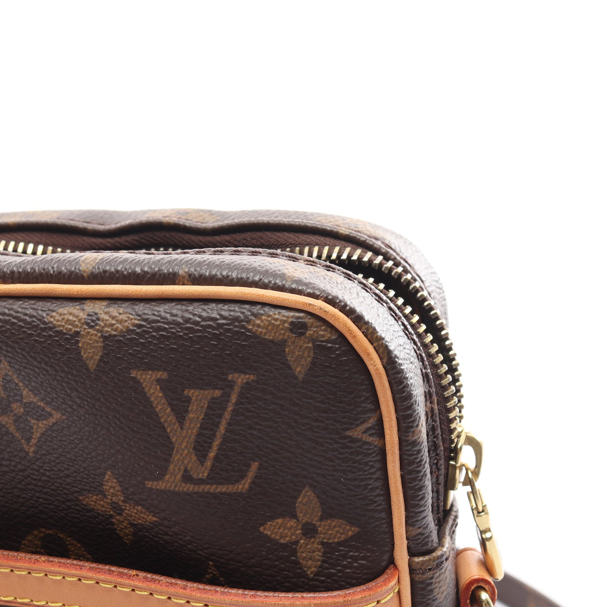 ダヌーブ モノグラム ショルダーバッグ PVC レザー ブラウン ルイヴィトン バッグ LOUIS VUITTON