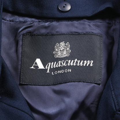 トレンチコート ウール ネイビー アクアスキュータム アウター Aquascutum