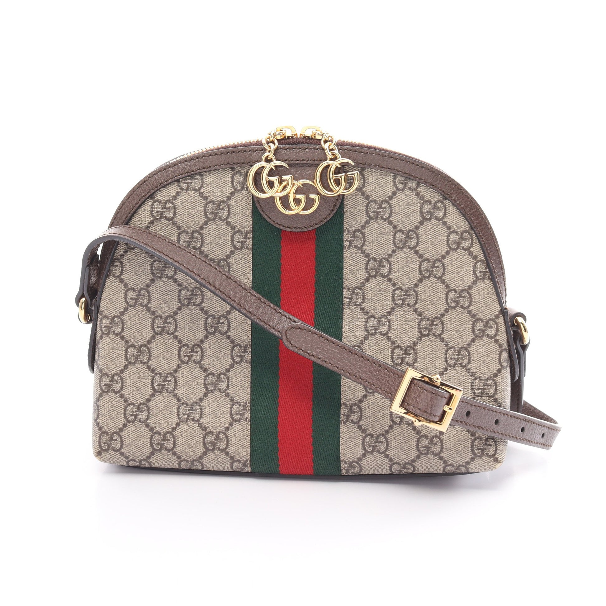 オフィディア GGスプリーム ショルダーバッグ PVC レザー ベージュ ダークブラウン マルチカラー グッチ バッグ GUCCI