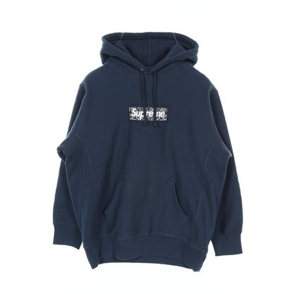 Bandana Box Logo Hooded Sweatshirt プルオーバーパーカー コットン ネイビー 裏起毛 19AW シュプリーム トップス Supreme