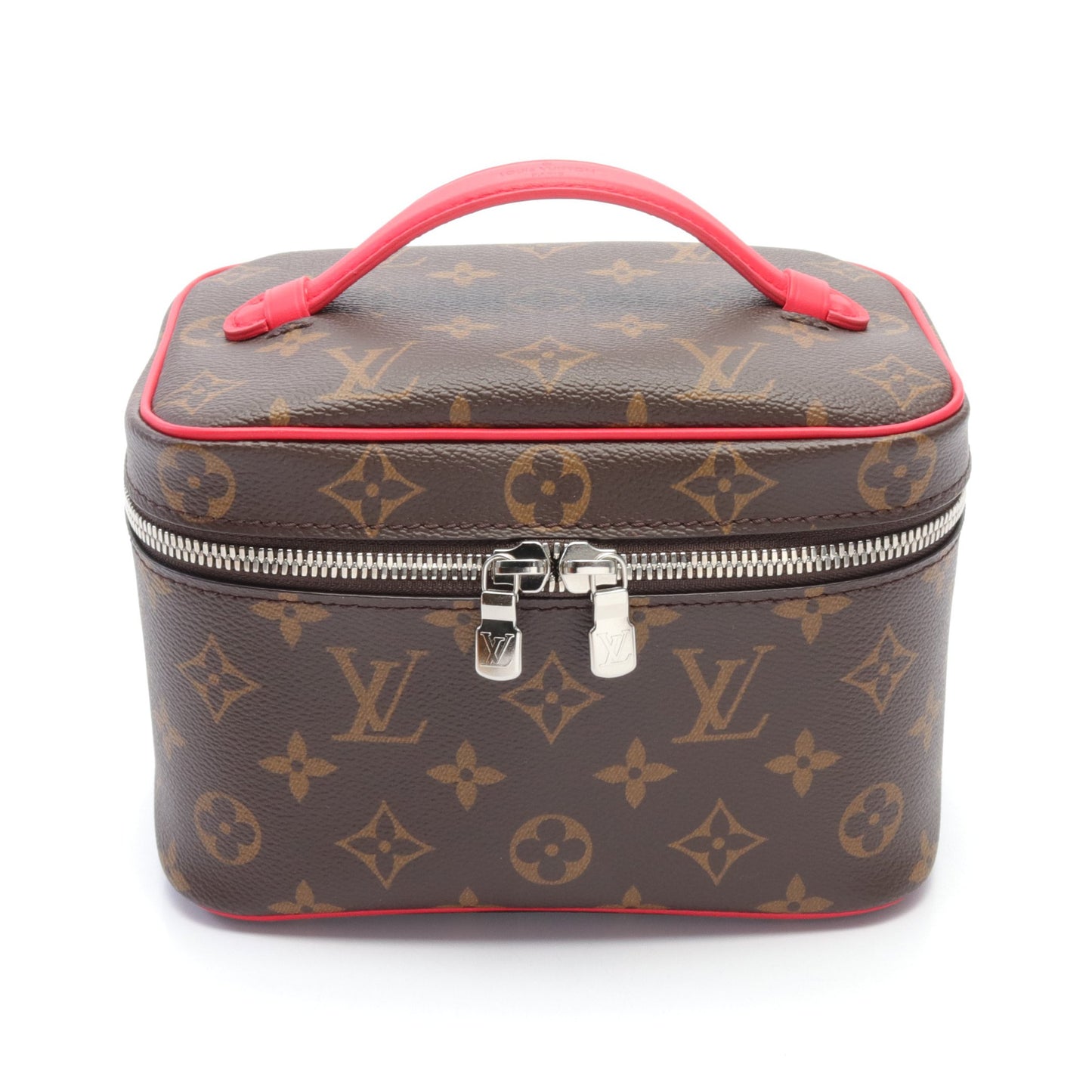 ニース ミニ モノグラムマカサー ハンドバッグ バニティバッグ PVC レザー ブラウン レッド ルイヴィトン バッグ LOUIS VUITTON