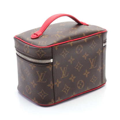 ニース ミニ モノグラムマカサー ハンドバッグ バニティバッグ PVC レザー ブラウン レッド ルイヴィトン バッグ LOUIS VUITTON