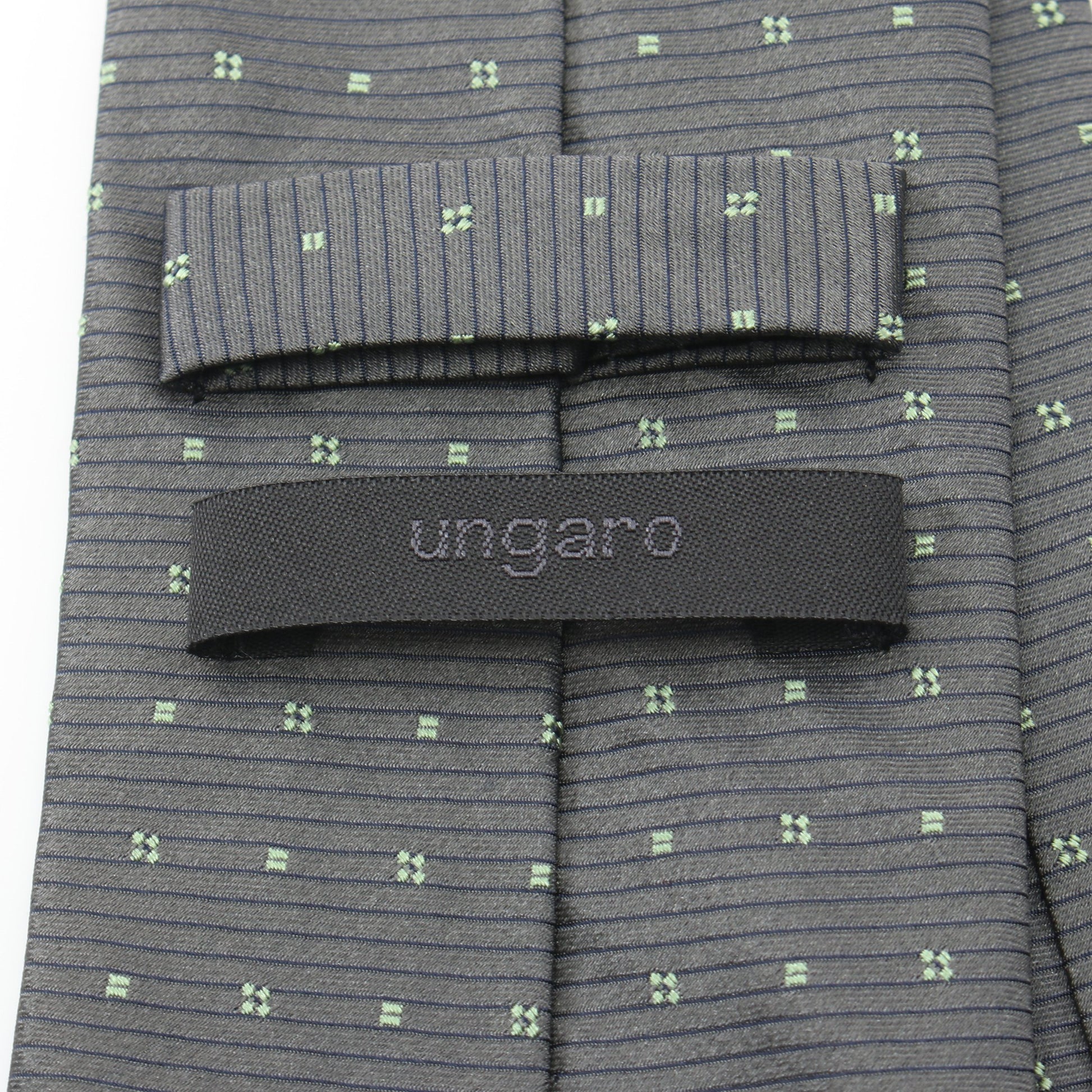 ネクタイ シルク ダークグレー イエローグリーン ウンガロ 財布・小物 Ungaro