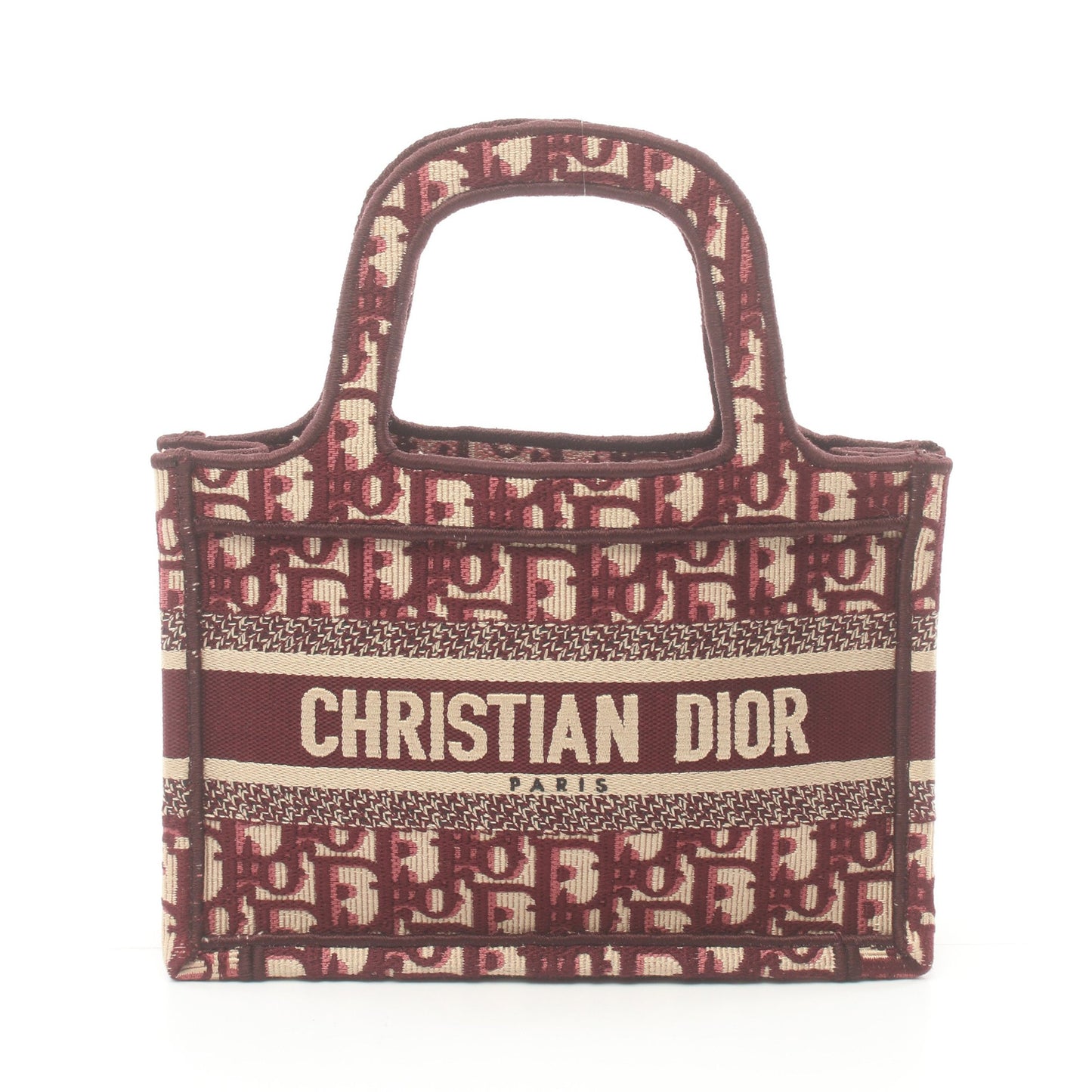 BOOK TOTE ブックトート ミニ ハンドバッグ キャンバス ボルドー クリスチャンディオール バッグ Christian Dior