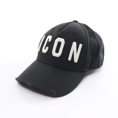 ICON キャップ コットン ブラック ダメージ加工 ディースクエアード 財布・小物 DSQUARED2