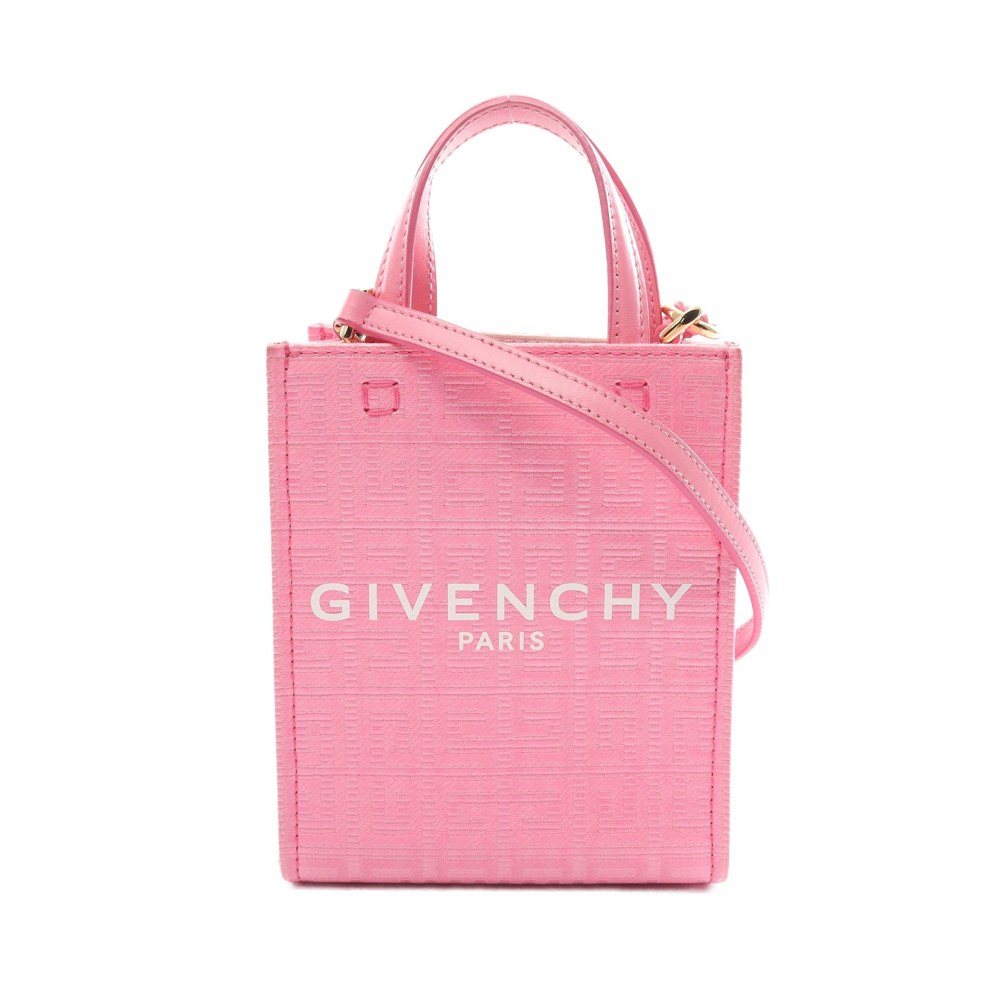 Gトート ミニ バーティカル ハンドバッグ コーティングキャンバス レザー ピンク 2WAY ジバンシィ バッグ GIVENCHY