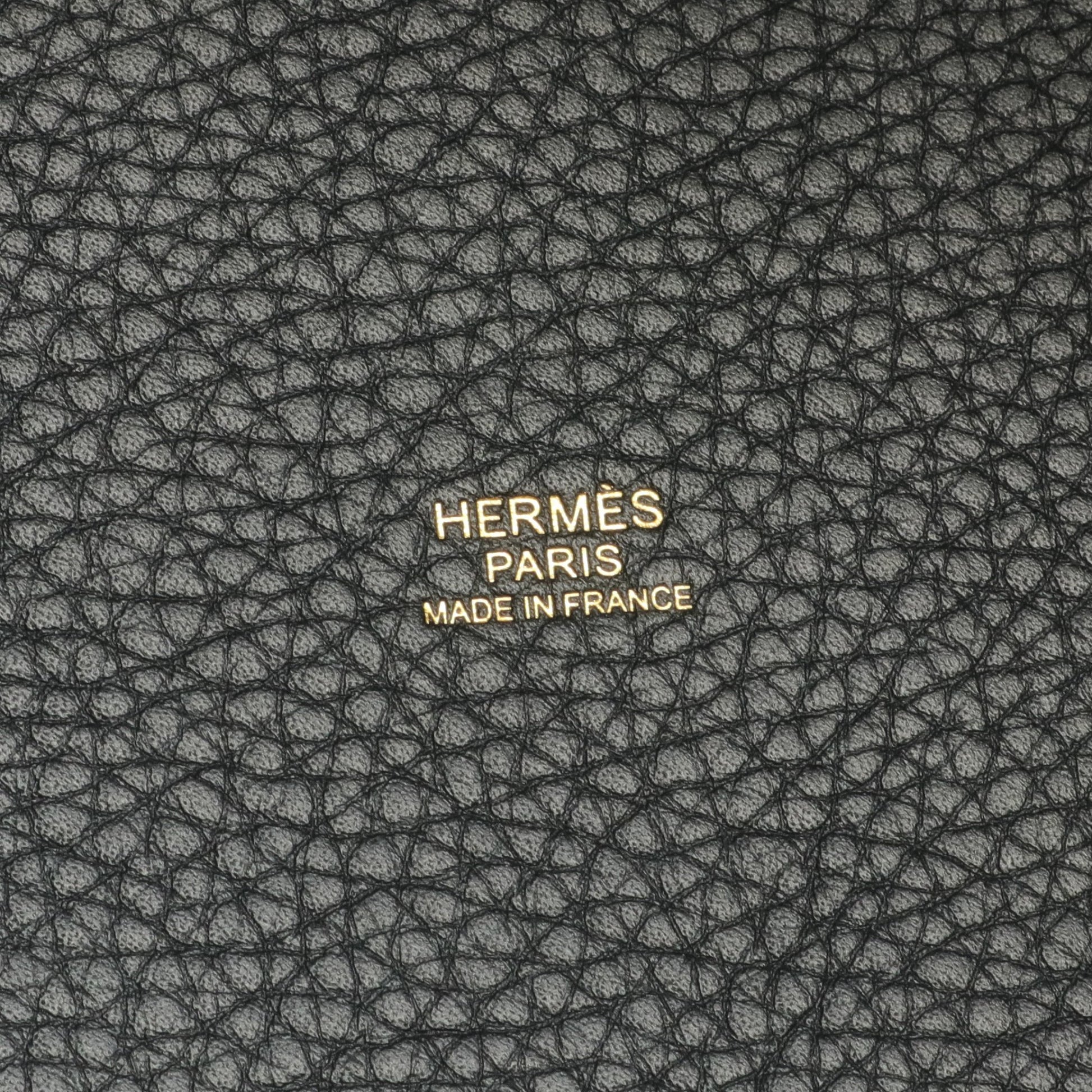 ピコタンロックMM ハンドバッグ トリヨンクレマンス ブラック ゴールド金具 W刻印 エルメス バッグ HERMES