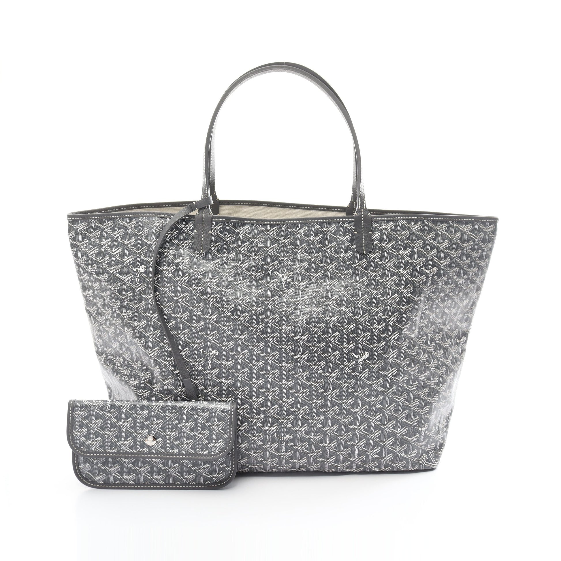 サンルイGM ハンドバッグ トートバッグ コーティングキャンバス レザー グレー ゴヤール バッグ GOYARD