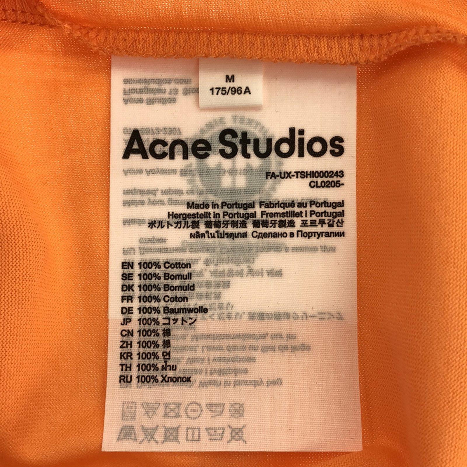 Tシャツ コットン オレンジ アクネ トップス Acne