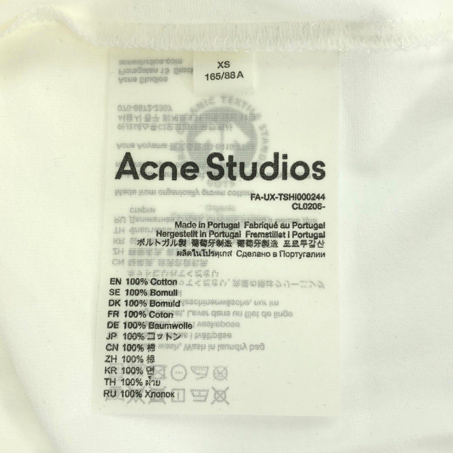 Tシャツ コットン ホワイト アクネ トップス Acne