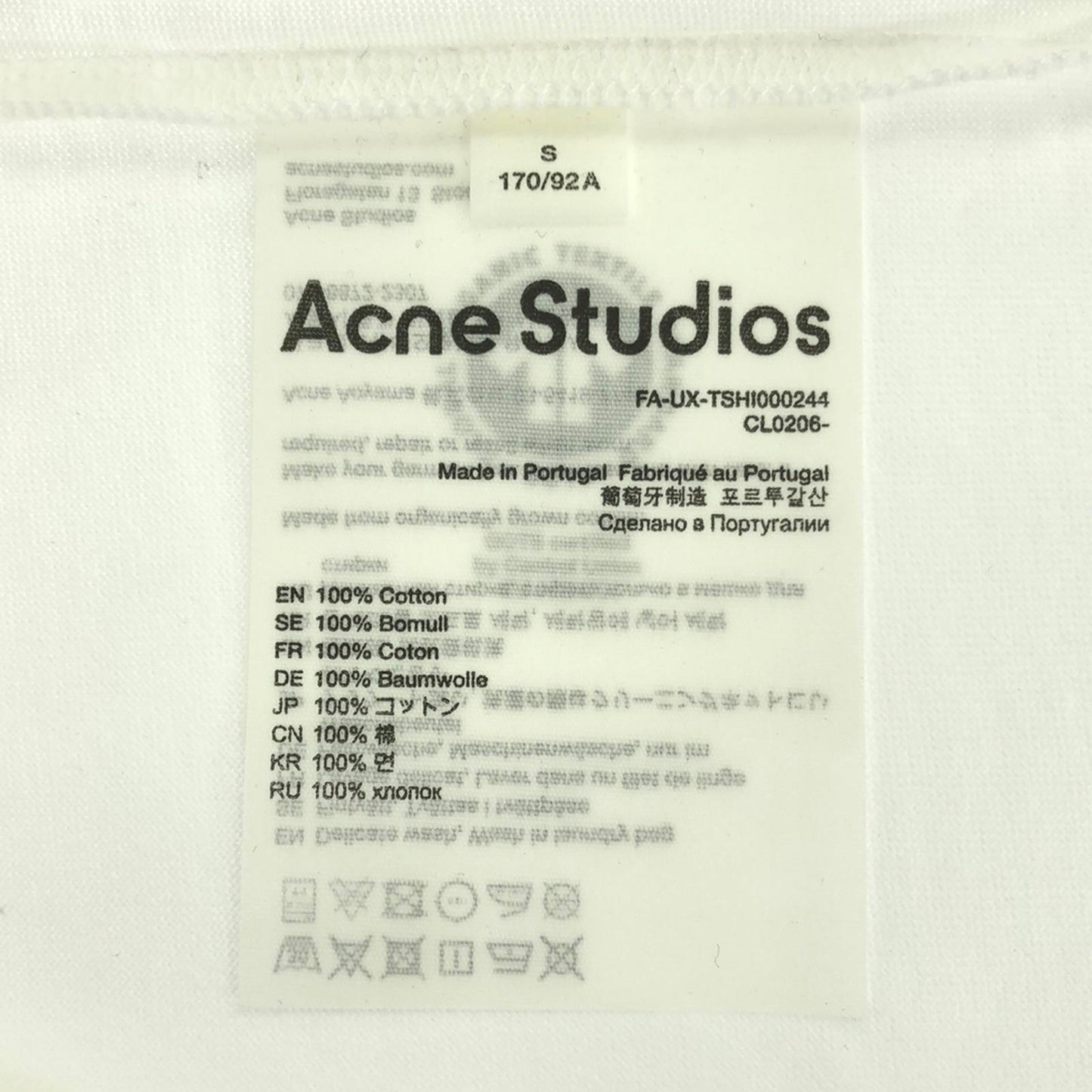 Tシャツ コットン ホワイト アクネ トップス Acne