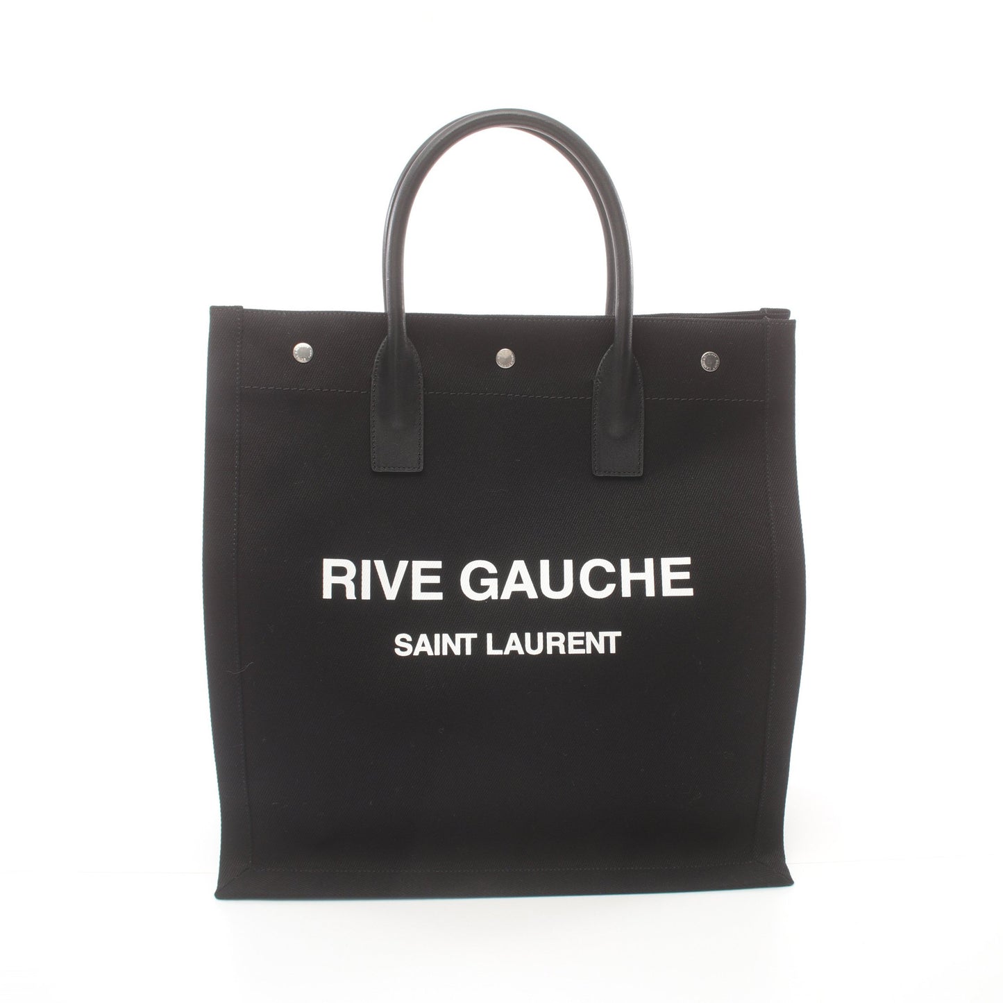 RIVE GAUCHE リヴ ゴーシュ ハンドバッグ トートバッグ キャンバス レザー ブラック ホワイト サンローランパリ バッグ SAINT LAURENT PARIS