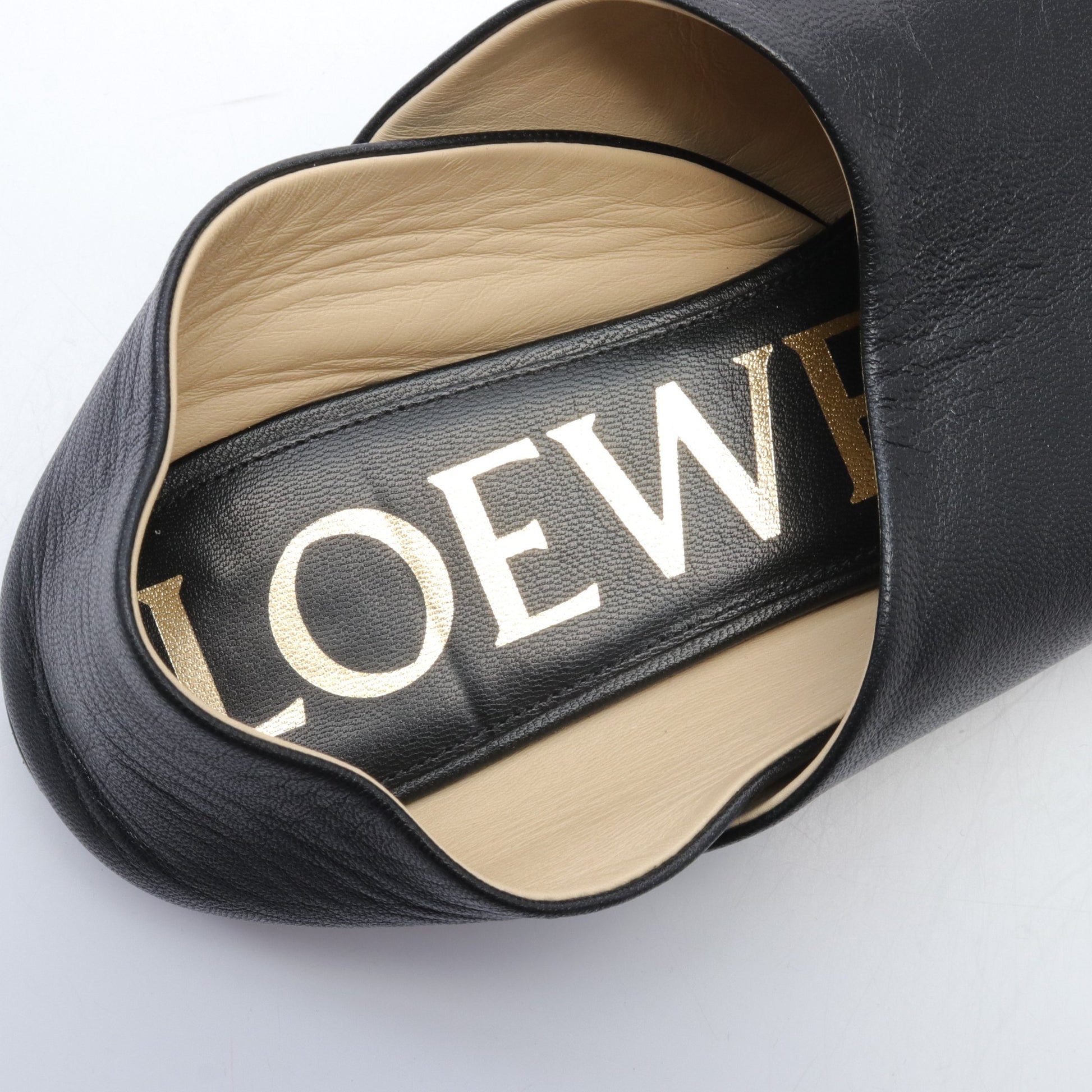 TOY SLIPPER スリッパ スリッポン レザー ブラック ロエベ シューズ LOEWE