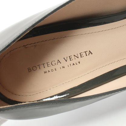 オープントゥ パンプス エナメルレザー グレーグリーン ボッテガヴェネタ シューズ BOTTEGA VENETA