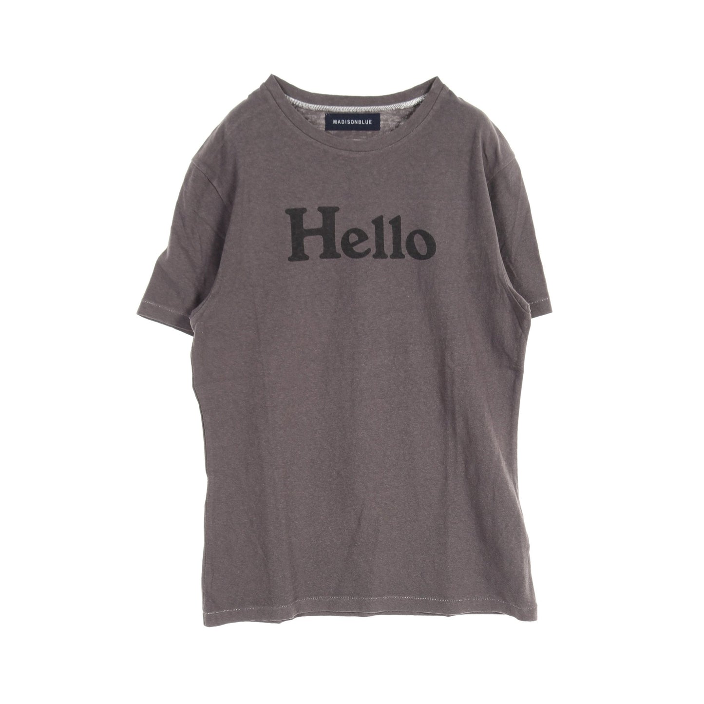 Helloロゴ Tシャツ クルーネック コットン グレー マディソンブルー トップス MADISONBLUE