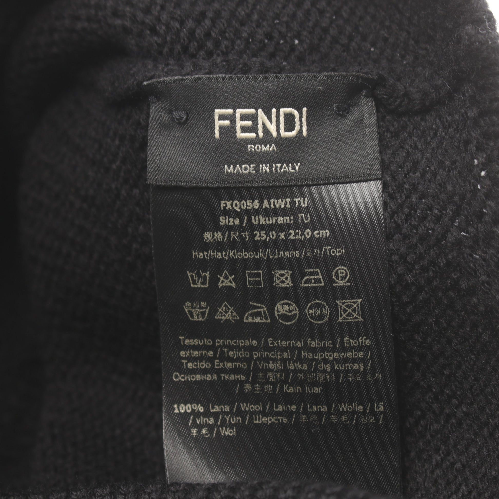 ニット帽 ビーニー ウール ブラック フェンディ 財布・小物 FENDI