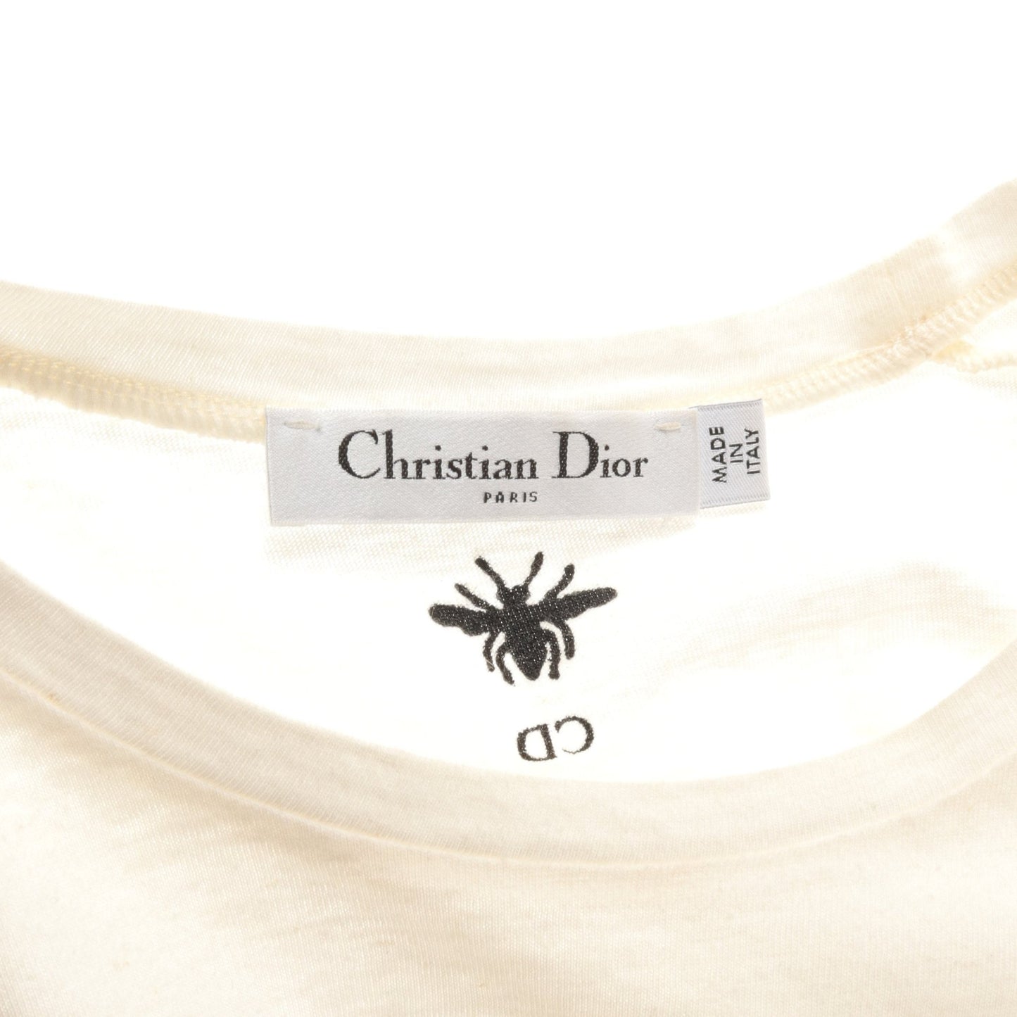 Tシャツ コットン リネン オフホワイト クリスチャンディオール トップス Christian Dior