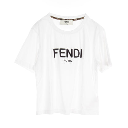 Tシャツ ロゴ刺繍 コットン ホワイト フェンディ トップス FENDI