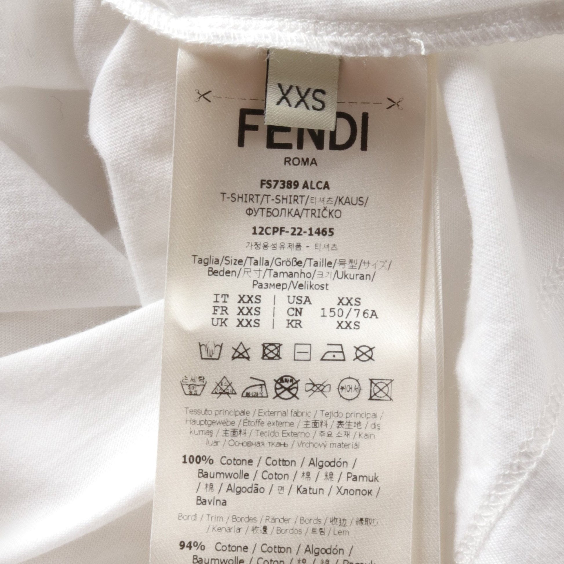 Tシャツ ロゴ刺繍 コットン ホワイト フェンディ トップス FENDI