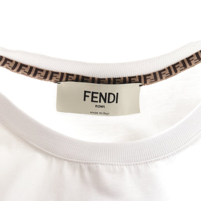 Tシャツ ロゴ刺繍 コットン ホワイト フェンディ トップス FENDI