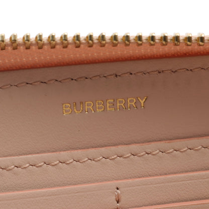 TBモノグラム ラウンドファスナー長財布 レザー ライトピンク バーバリー 財布・小物 BURBERRY