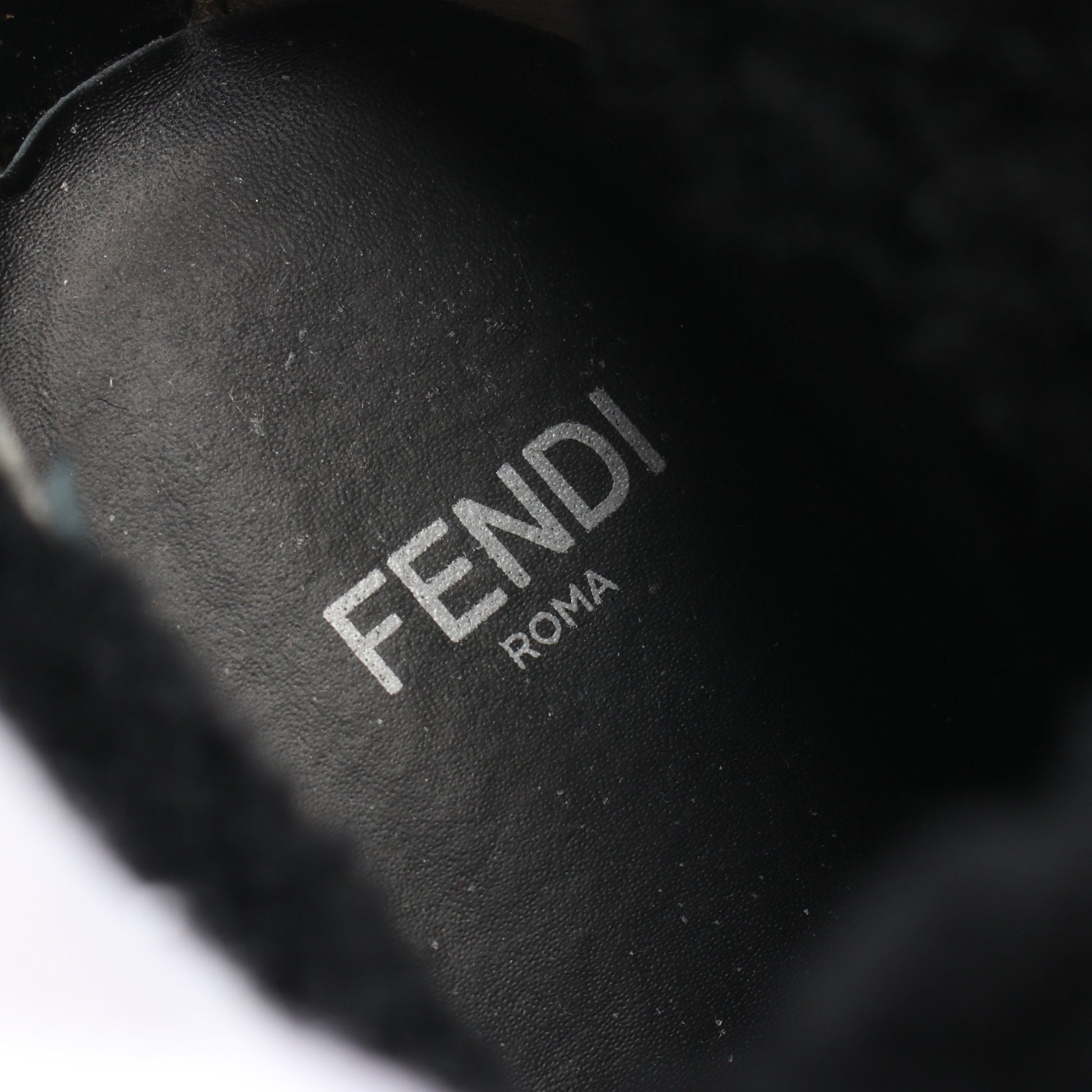 エンジニアブーツ レザー ファー ブラック ピンク フェンディ シューズ FENDI