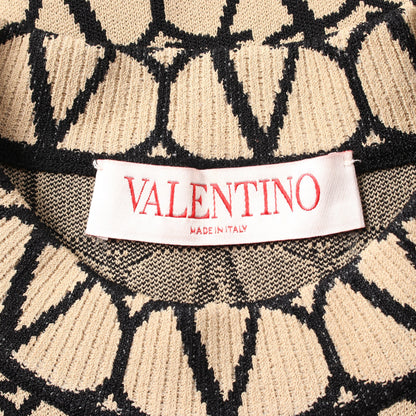 イコノグラフ ニット レーヨン ベージュ ブラック ヴァレンティノ トップス VALENTINO