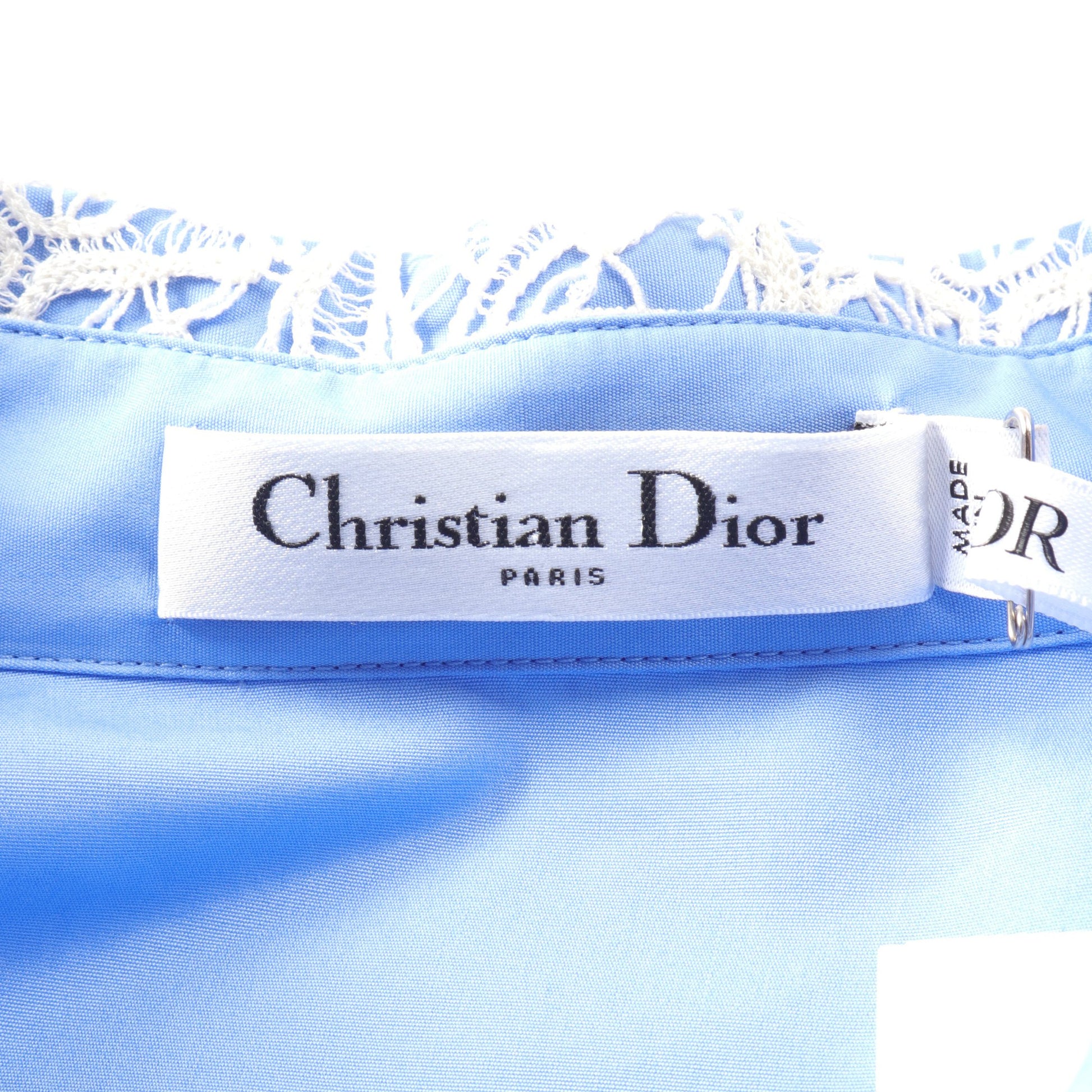 シャツワンピース コットン ブルー ホワイト クリスチャンディオール ワンピース Christian Dior