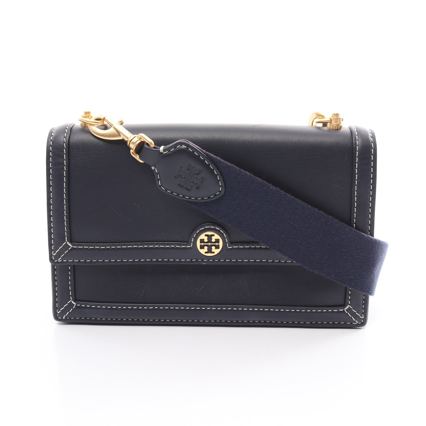 クロスボディバッグ ショルダーバッグ レザー ネイビー トリーバーチ バッグ TORY BURCH