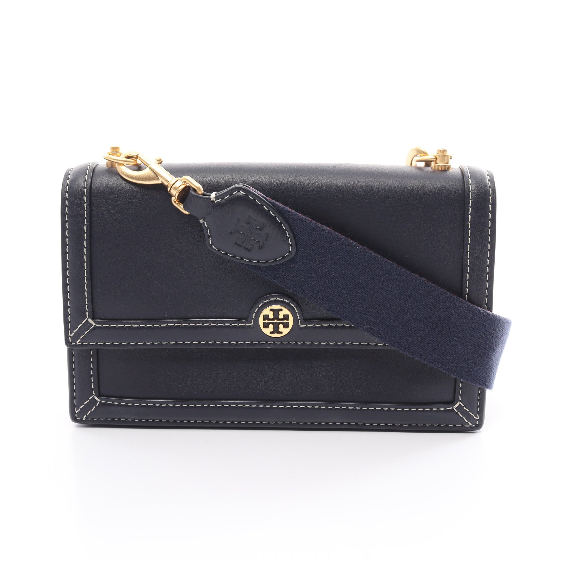 クロスボディバッグ ショルダーバッグ レザー ネイビー トリーバーチ バッグ TORY BURCH