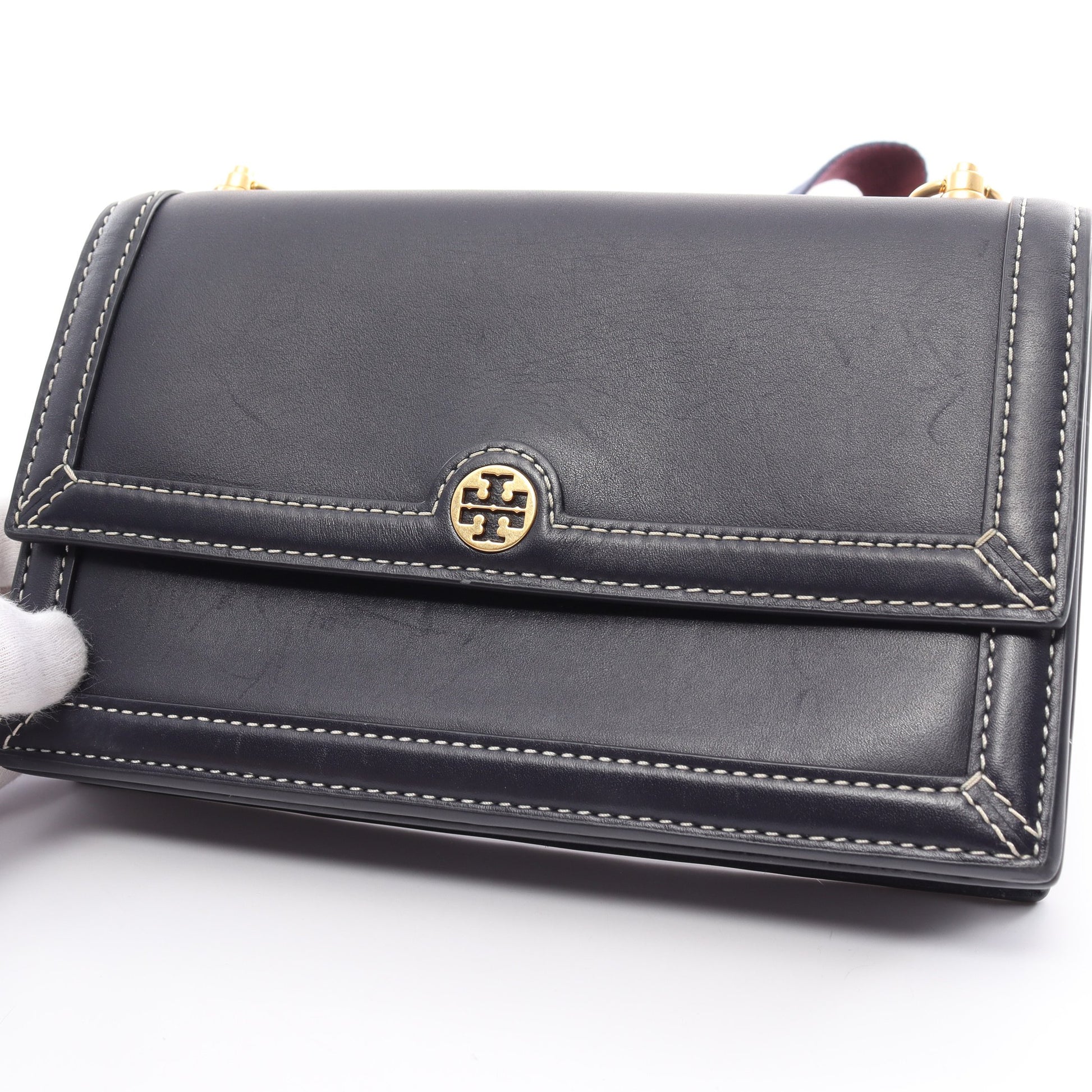 クロスボディバッグ ショルダーバッグ レザー ネイビー トリーバーチ バッグ TORY BURCH