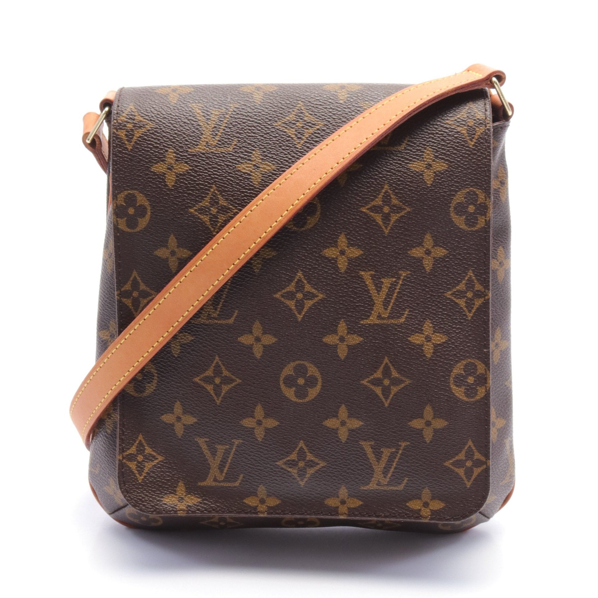 ミュゼットサルサ ショートストラップ モノグラム ショルダーバッグ PVC レザー ブラウン ルイヴィトン バッグ LOUIS VUITTON