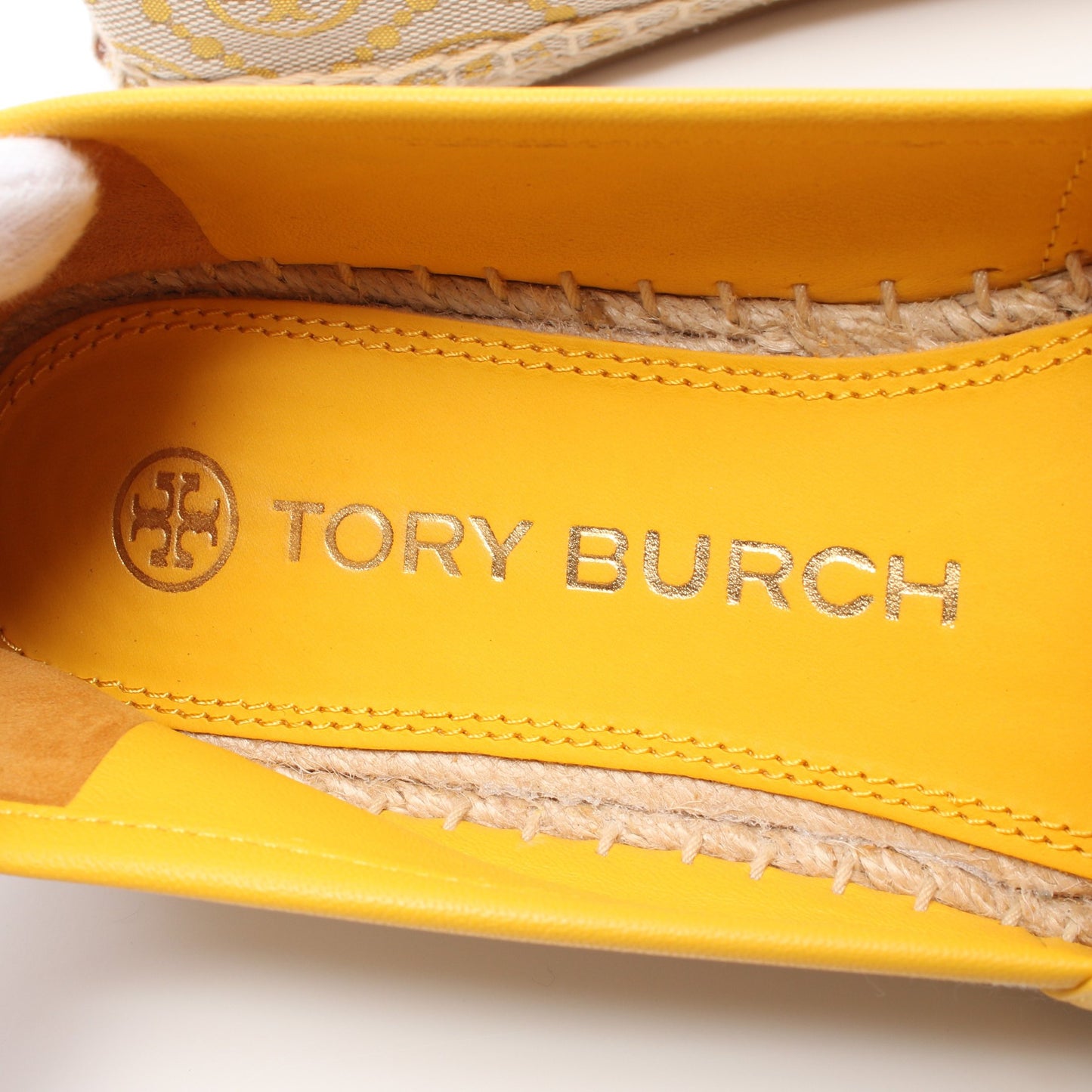 エスパドリーユ スリッポン ファブリック ベージュ イエロー トリーバーチ シューズ TORY BURCH