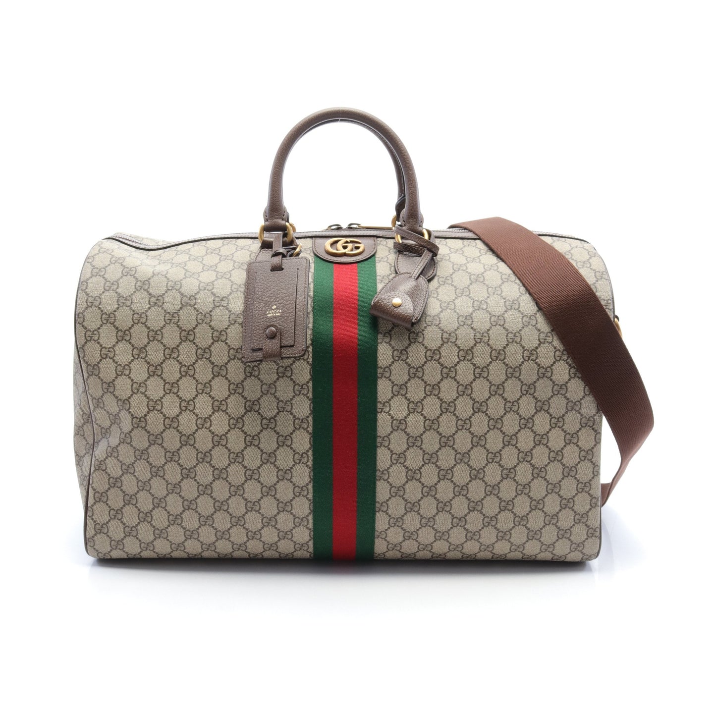 GGスプリーム シェリーライン ボストンバッグ PVC レザー ベージュ ブラウン マルチカラー 2WAY グッチ バッグ GUCCI