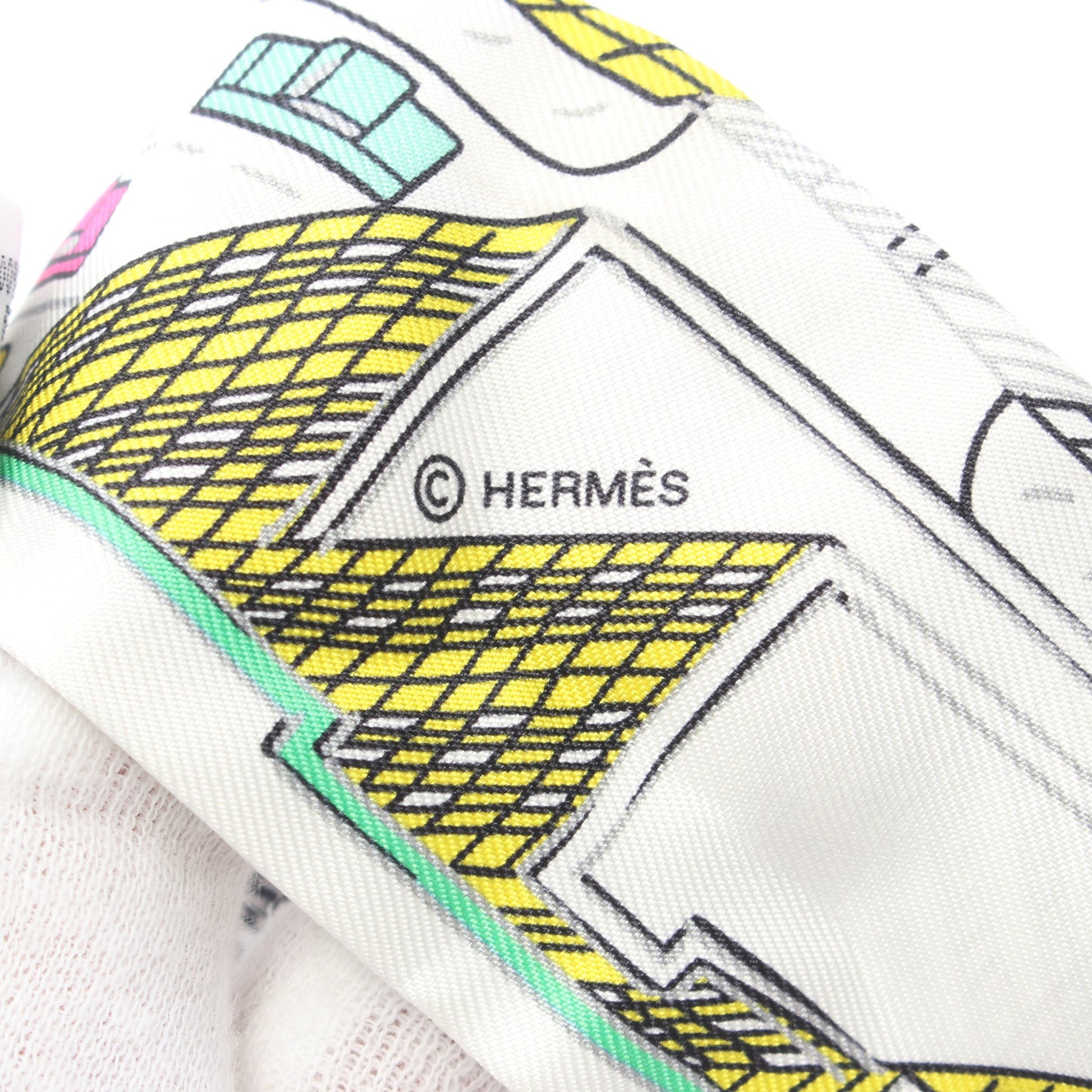 ツイリー PANTIN CITY スカーフ シルク ホワイト マルチカラー エルメス 財布・小物 HERMES